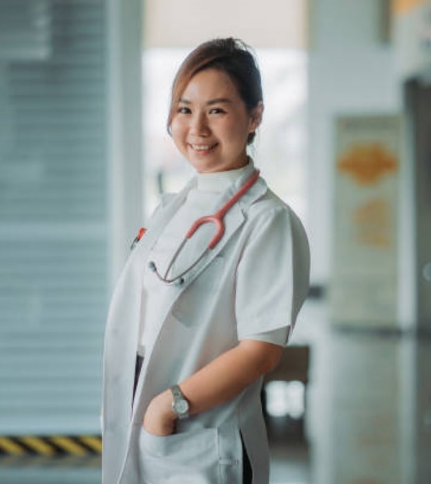 Smiling young female doctor