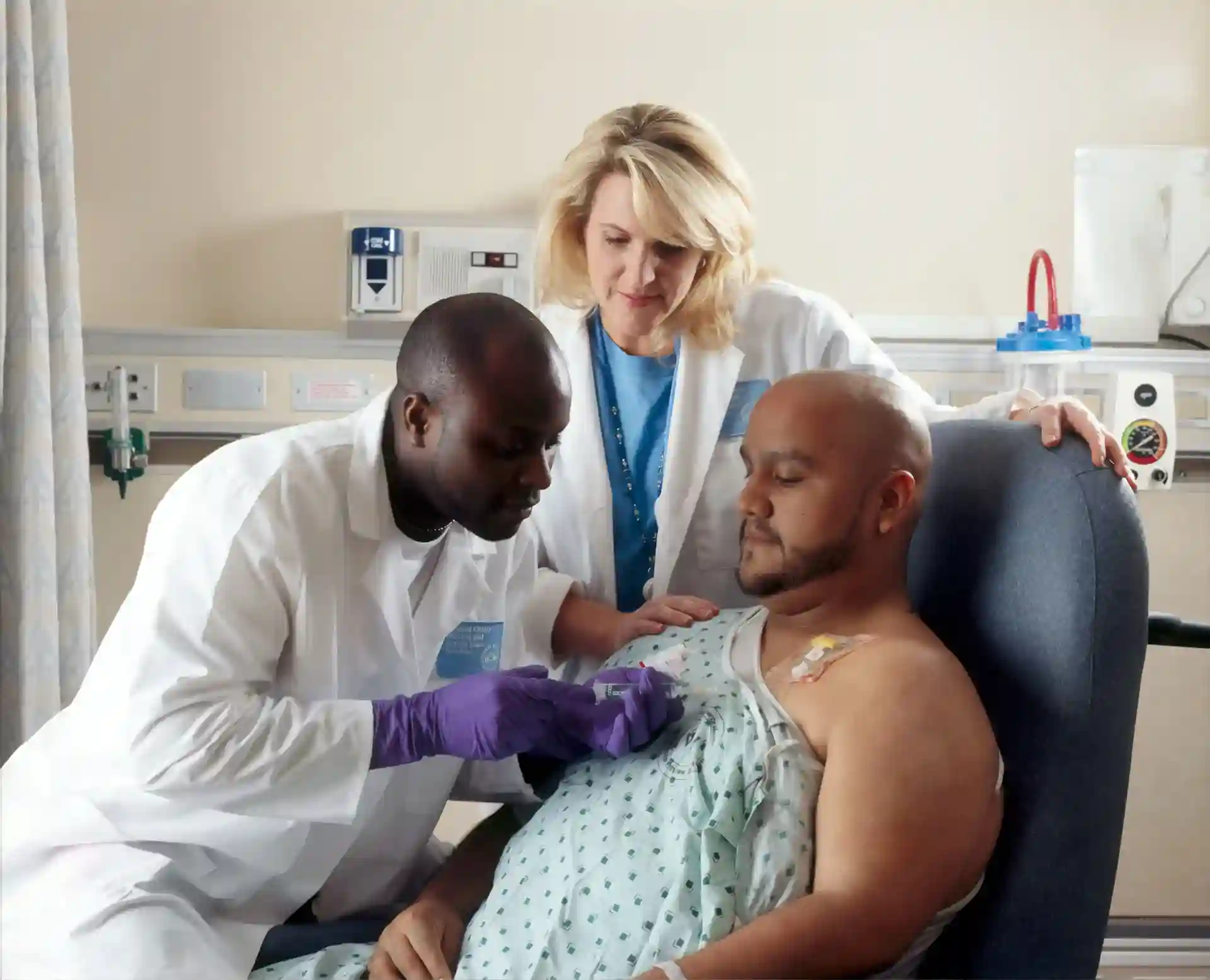 Patient receiving cancer treatment