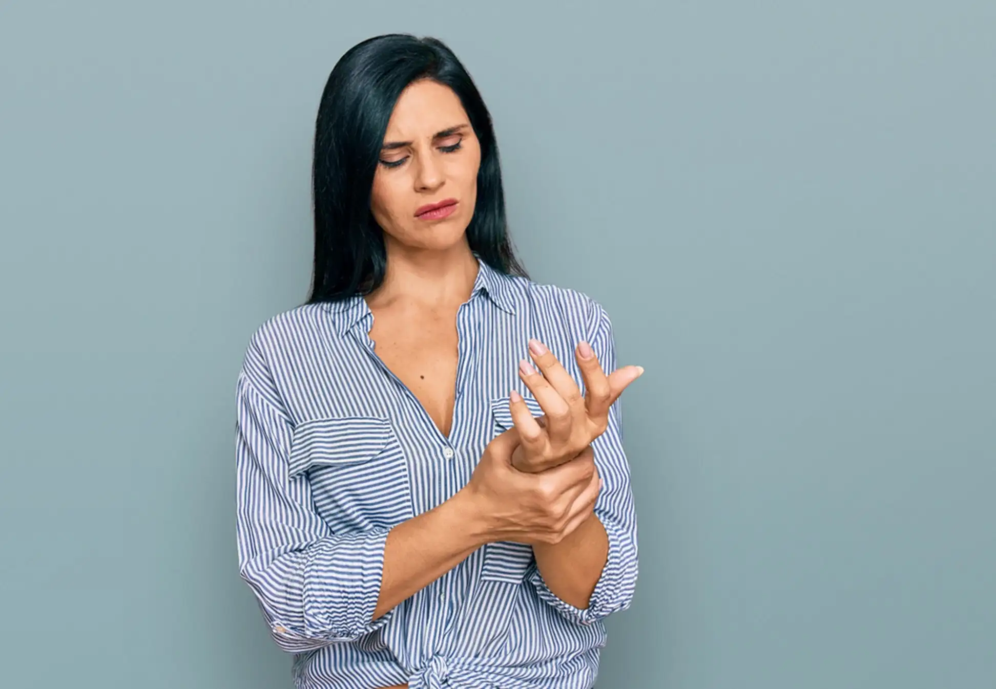 Young woman with wrist pain