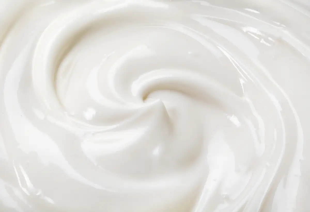 Close-up of creamy yogurt