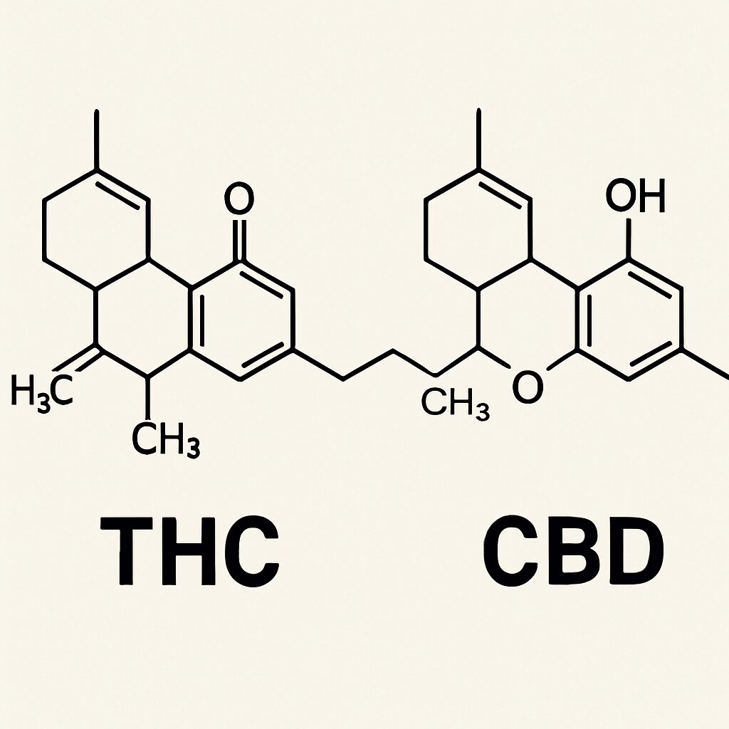 THC and CBD molecules
