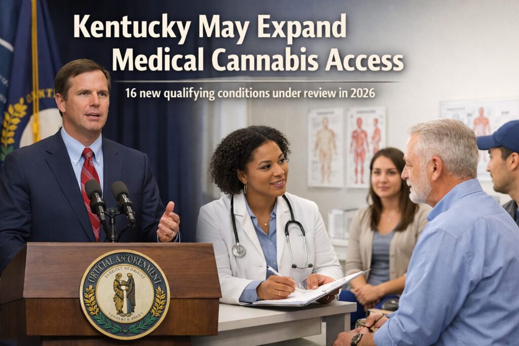 Doctor consulting patient as Kentucky considers expanding medical cannabis qualifying conditions in 2026